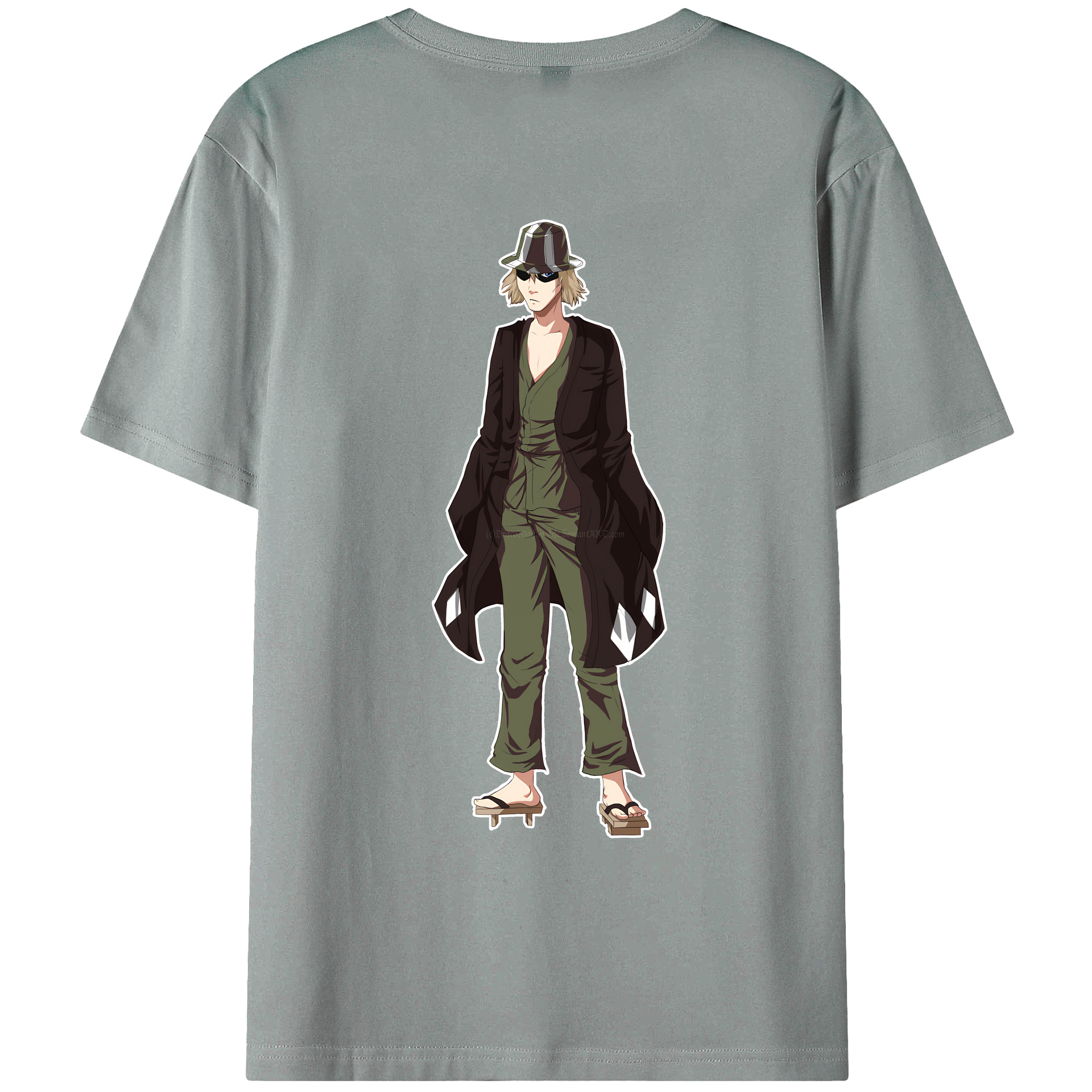 （画像用） "ブリーチ 浦原 喜助（うらはら きすけ） BLEACH Urahara Kisuke " 綿100％ メンズ半袖Tシャツ（バックプリント） 通気性